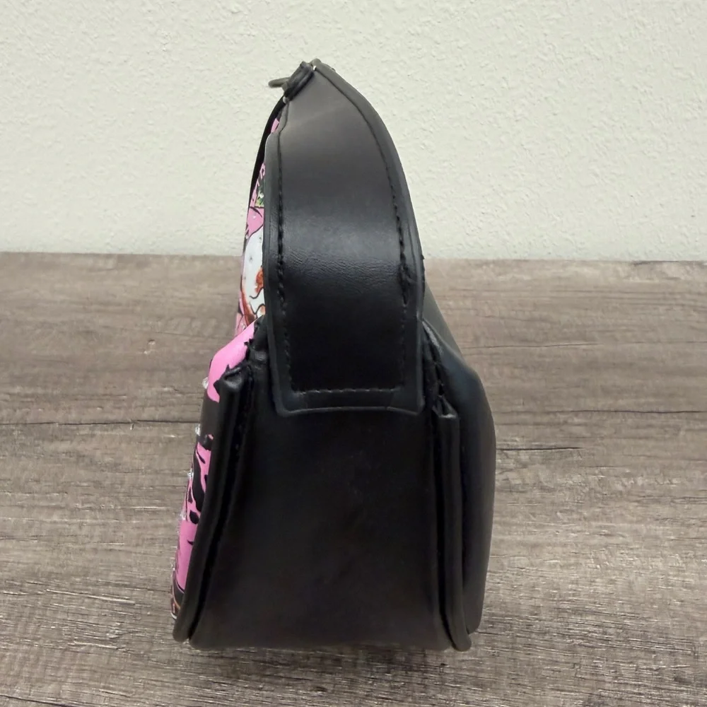 Ed Hardy Black and Pink Skull Tattoo Shoulder Bag NWT Purse - Picture 2 of 6